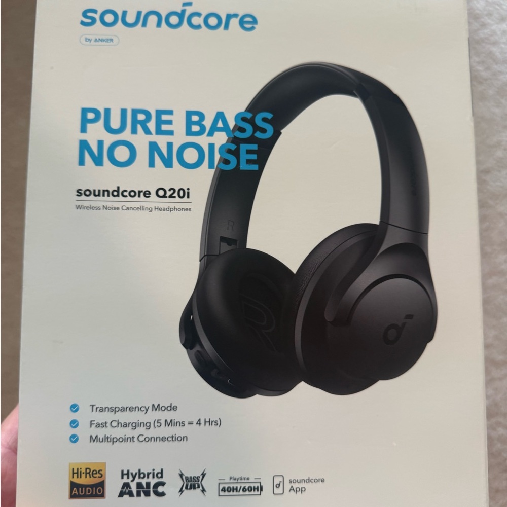 Soundcore Q20i Wireless Noise Cancelling Over-Ear Headphones - Black